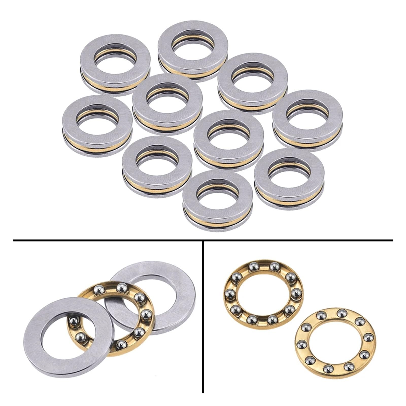 Axial-Zylinderrollenlager 10 Teile/los F2-6M F2.5-6M F3-8M F5-10M F6-12M F7-15M F8-16M F10-18M F12-21M Mi/NI 3-in-1 Flugzeug axial Kugellager Drucklager(F8-22M 8x22x7)