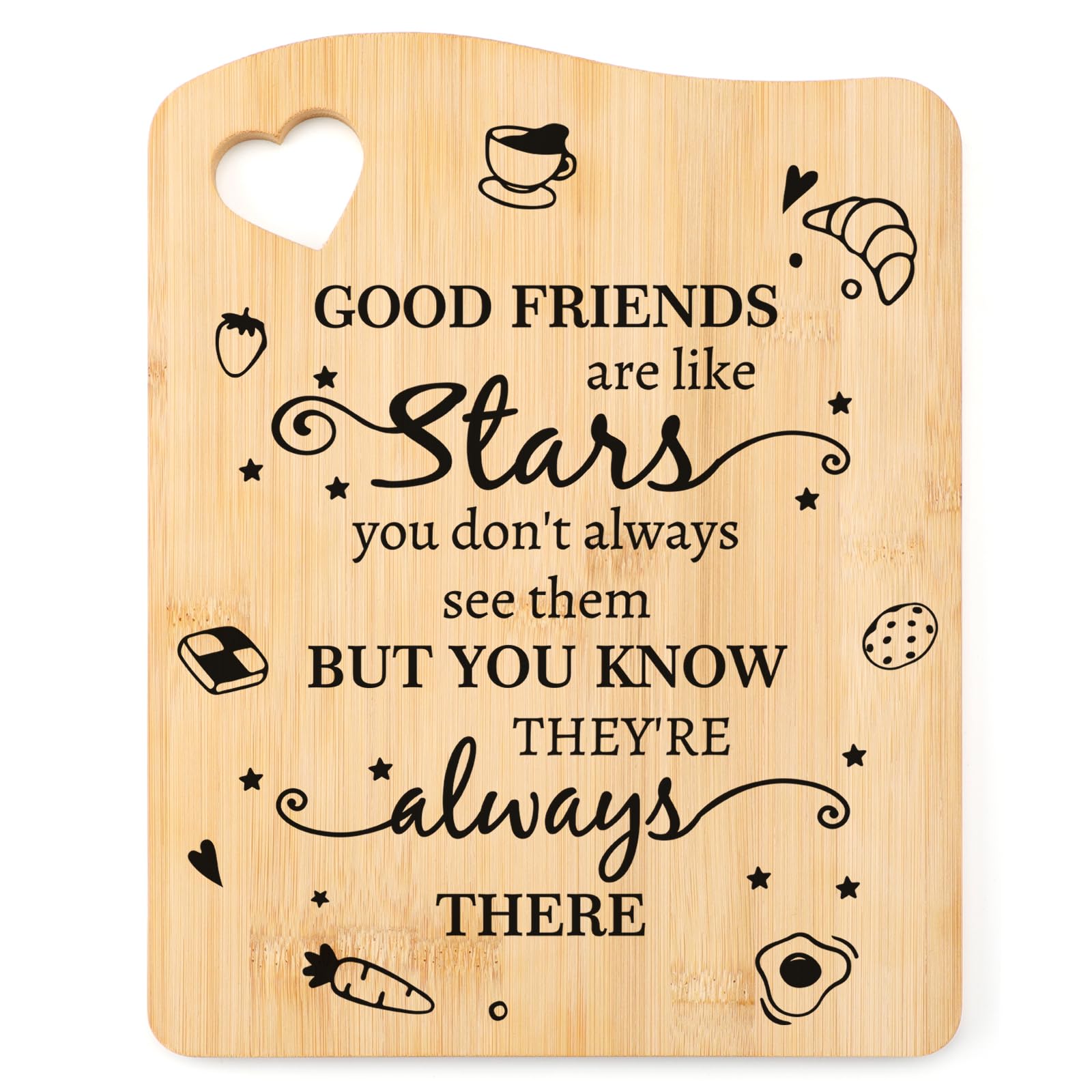 Tulolvae Best Friend Birthday Gifts, Bamboo Chopping Board Friendship Gifts for Women, Home Kichen Gifts for Female, Presents for Her, Bestie, BFF, Soul Unbiological Sisters on Christmas Valentines