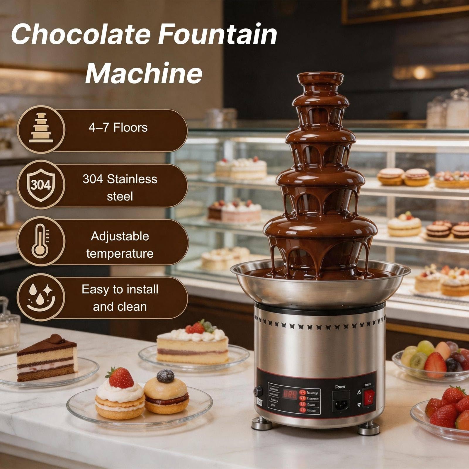 Máquina Comercial de Fuente de Chocolate 6Tier