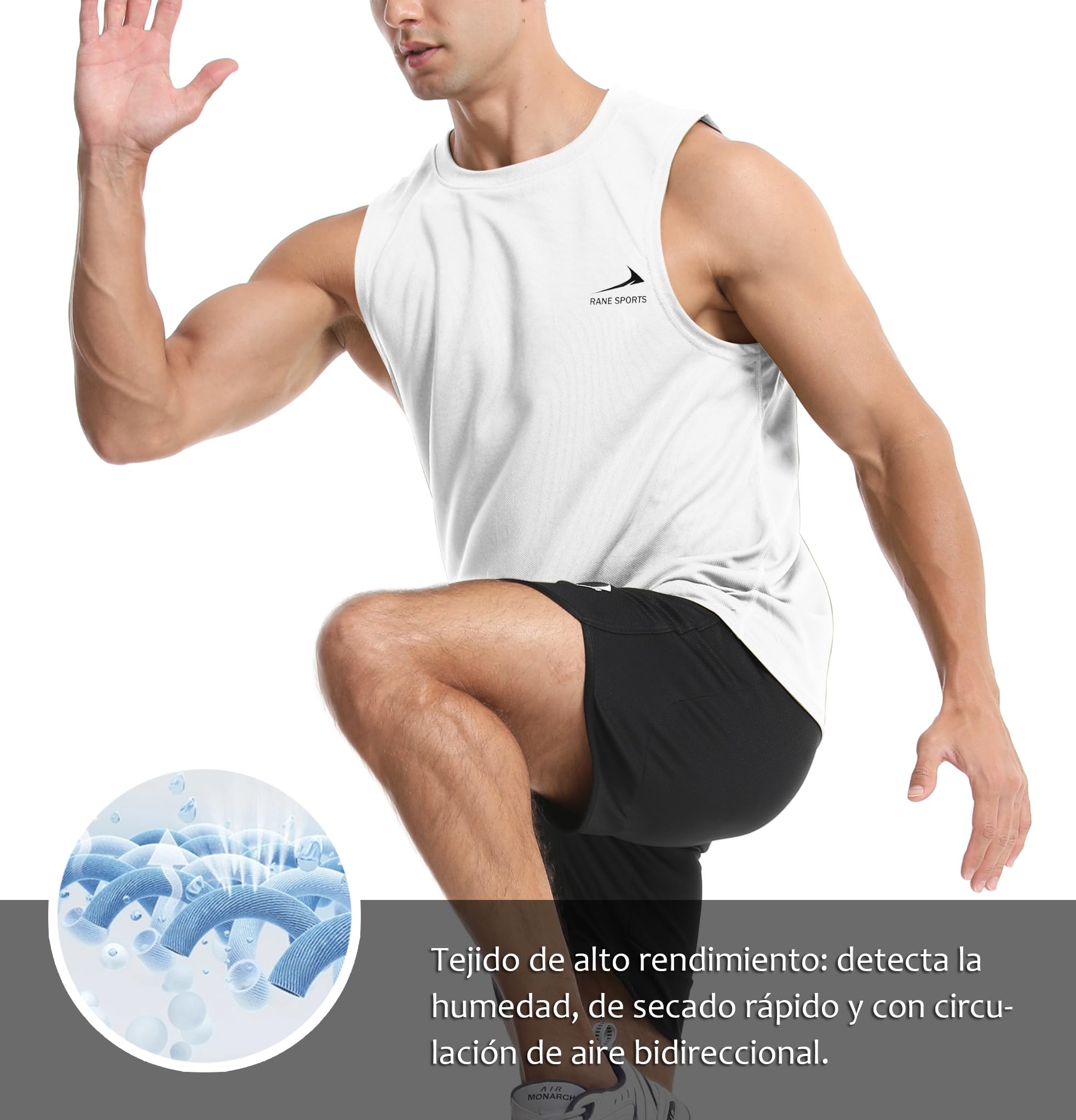Camiseta sin Mangas para Hombre, para Correr, Gimnasio, Secado rápido, Camiseta Deportiva