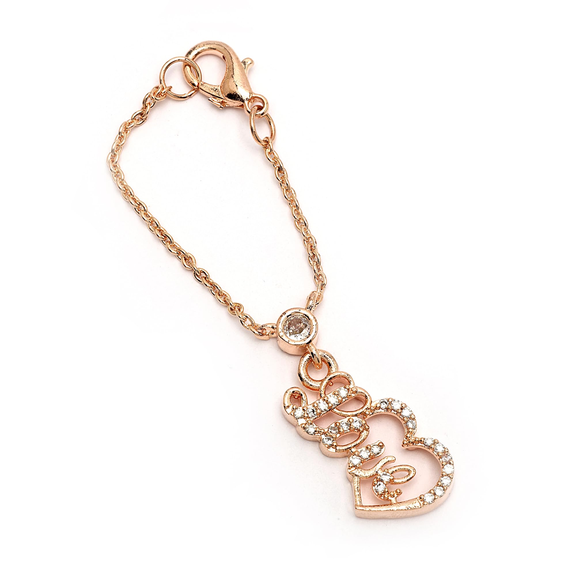 zeneme Rose Gold Plated CZ Studded Cute Designer Accessories Charms Stylish Bracelet Charms for Watches for Women & Girls-picture-36