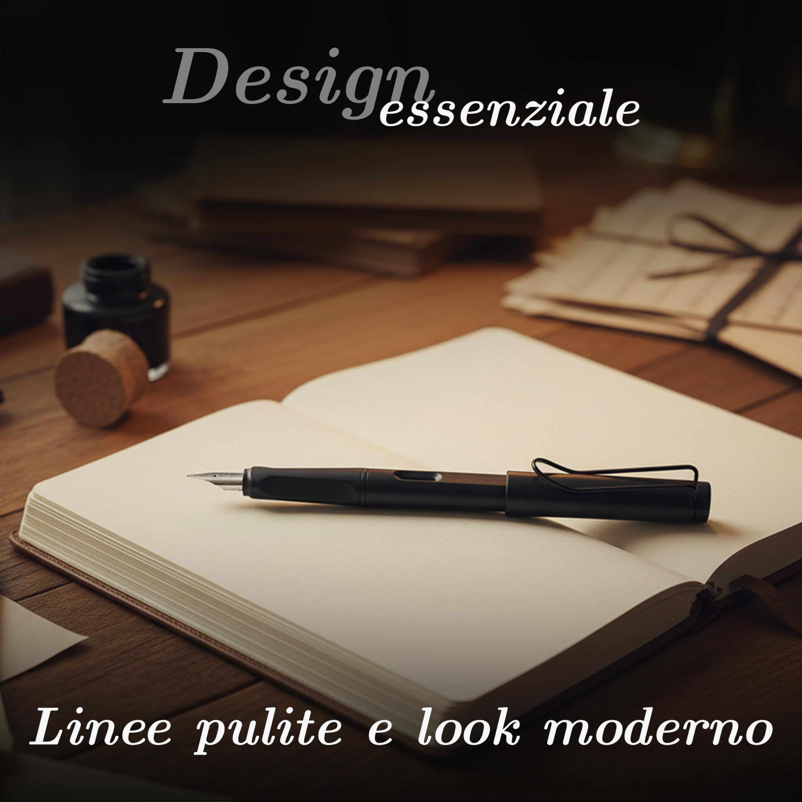 Penna Stilografica Elegante con Pennino in Acciaio Inox, Ricaricabile con 5 Cartucce Incluse