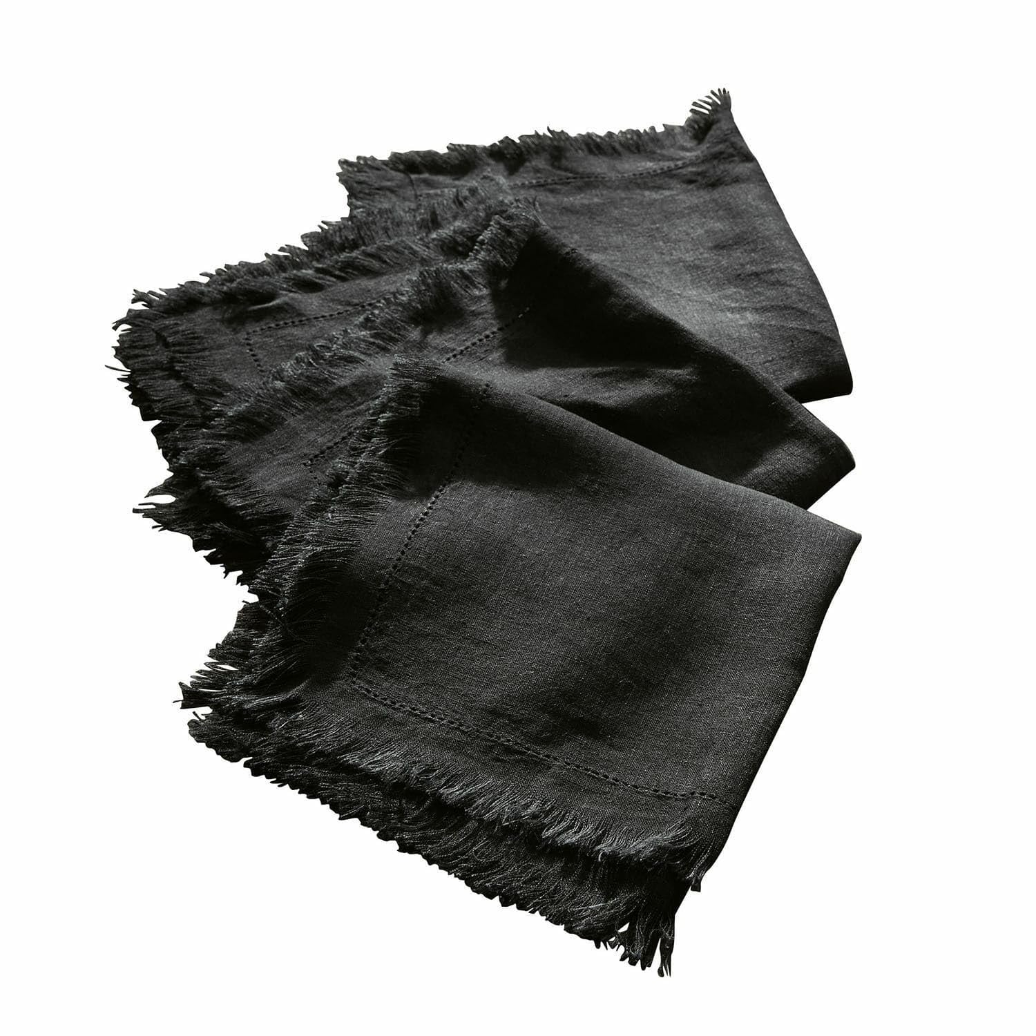 LOBERON Serviette 4er Set Pibrac, schwarz