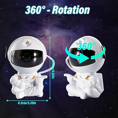 Miniatura 5 de BestYiJo Proyector de estrellas, luz nocturna de galaxia, proyector de astronauta, control remoto, nebulosa ajustable para decoración de dormitorio