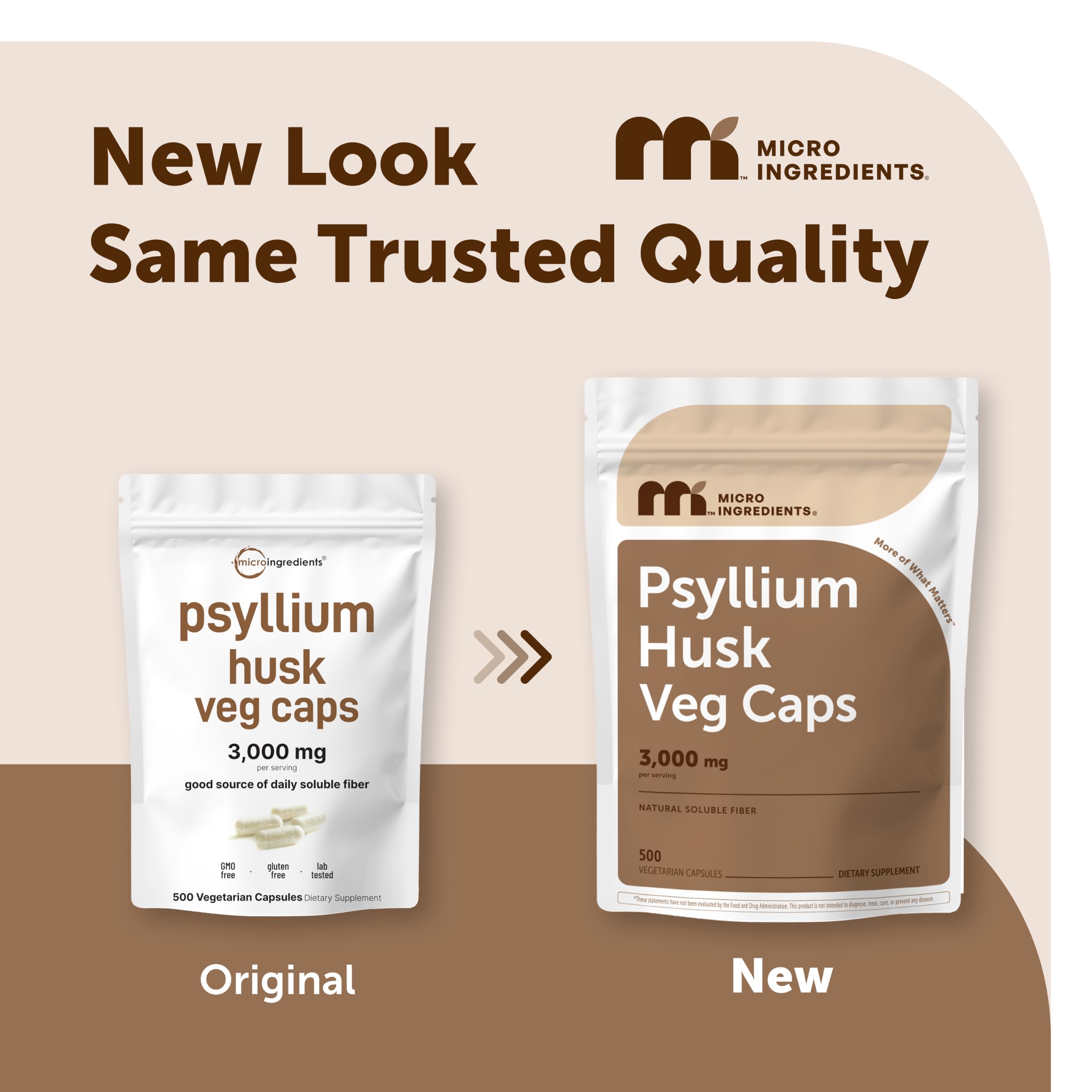 Micro Ingredients Psyllium Husk Capsules 3000mg Per Serving, 500 Veg Caps — Amazon image 2