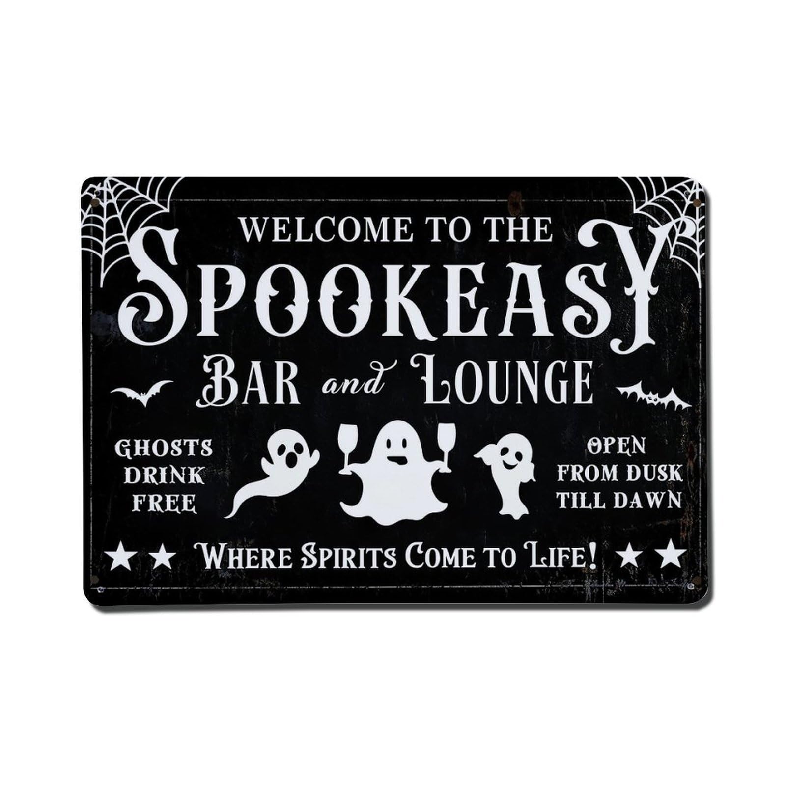 Jdfenggu Vintage Welcome To The Spookeasy Bar Retro Metal Tin Sign, Metal Poster For Bar, Home, Man Cave, Kitchen, Laundry Room Art Decor 8X12 Inch