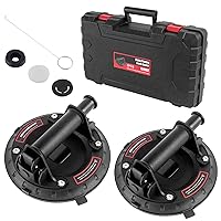 Vista 1 de Mango de ventosa de vidrio de 8 pulgadas, (paquete de 2) ventosa al vacío resistente para levantar vidrio grande, azulejos, mármol, suelo con mango