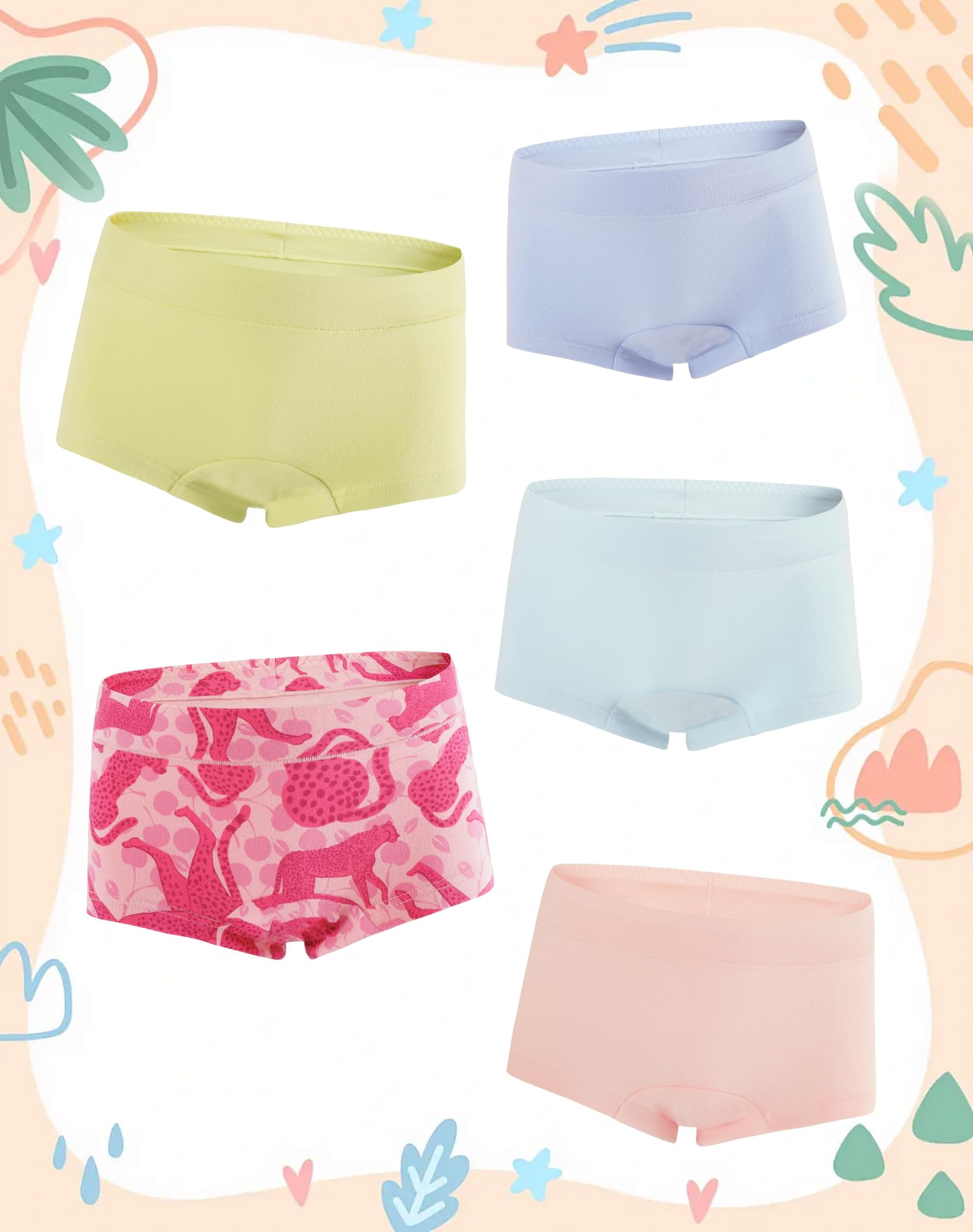 INNERSY Mutande Ragazza Boxer Cotone Sportivo Boyshort Elasticizzato 8-16 Anni Intimo Pacco da 5