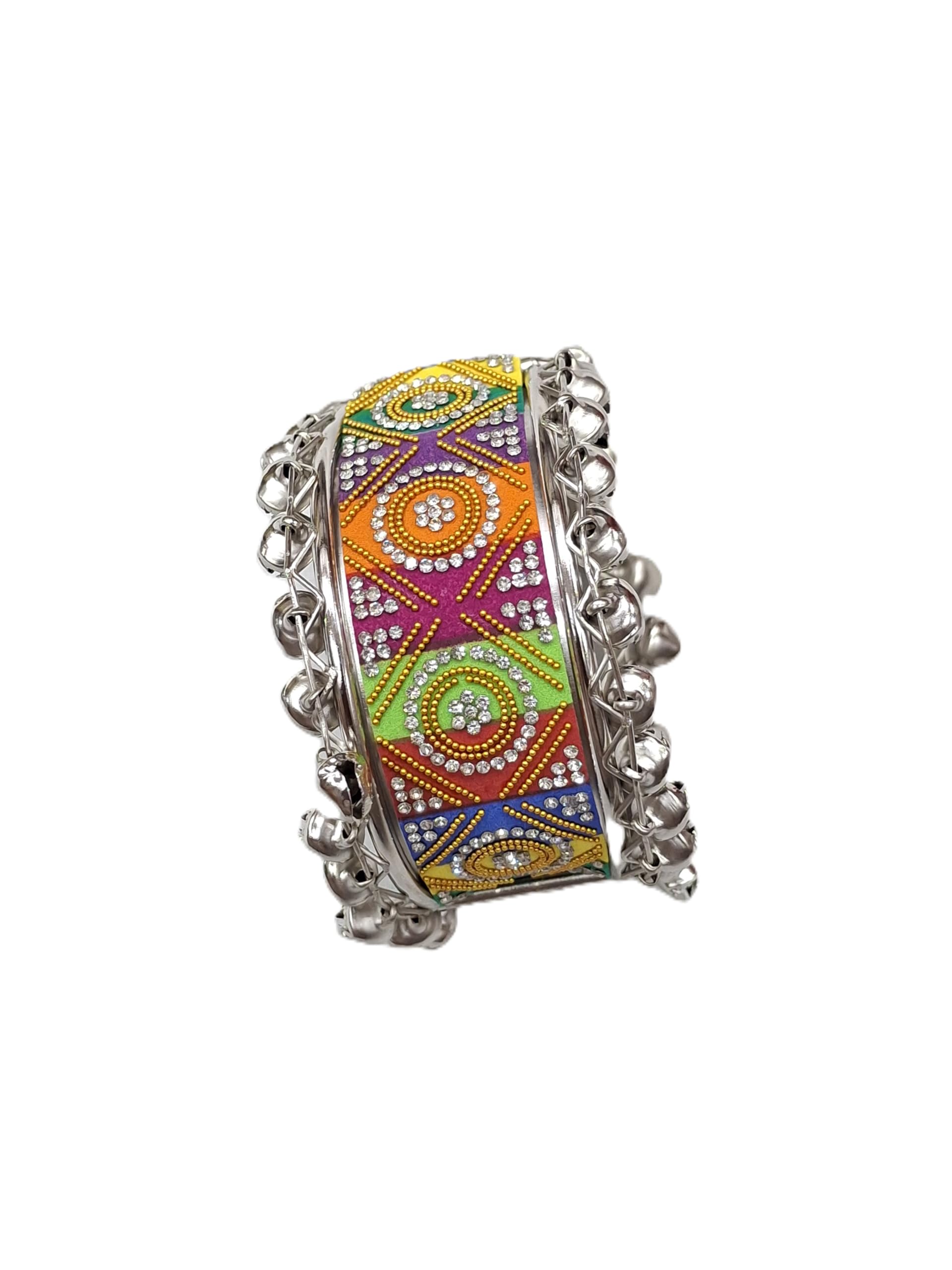 Navratri Dandiya Garbha Silver Plated Oxidised Multi Color Bangles and Kada for Women and girls-image-40