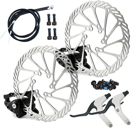 Kit Freno a Disco Meccanico, Pinza Freno Anteriore in Lega di Alluminio  Leva del Cambio Cavo del freno Rotore Cavo del Deragliatore per Bici da  Strada G3 MTB (White) : Amazon.it: Sport