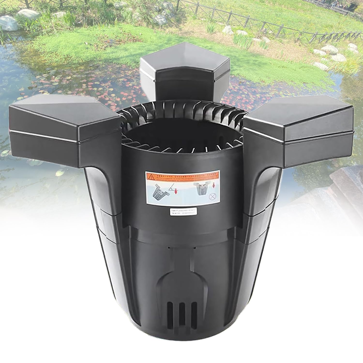 Skimmer galleggiante per laghetto con pompa, efficiente pulizia della superficie dell'acqua e dell'aspirazione, cavo di alimentazione lungo per laghetti esterni, laghi e manutenzione del giardino