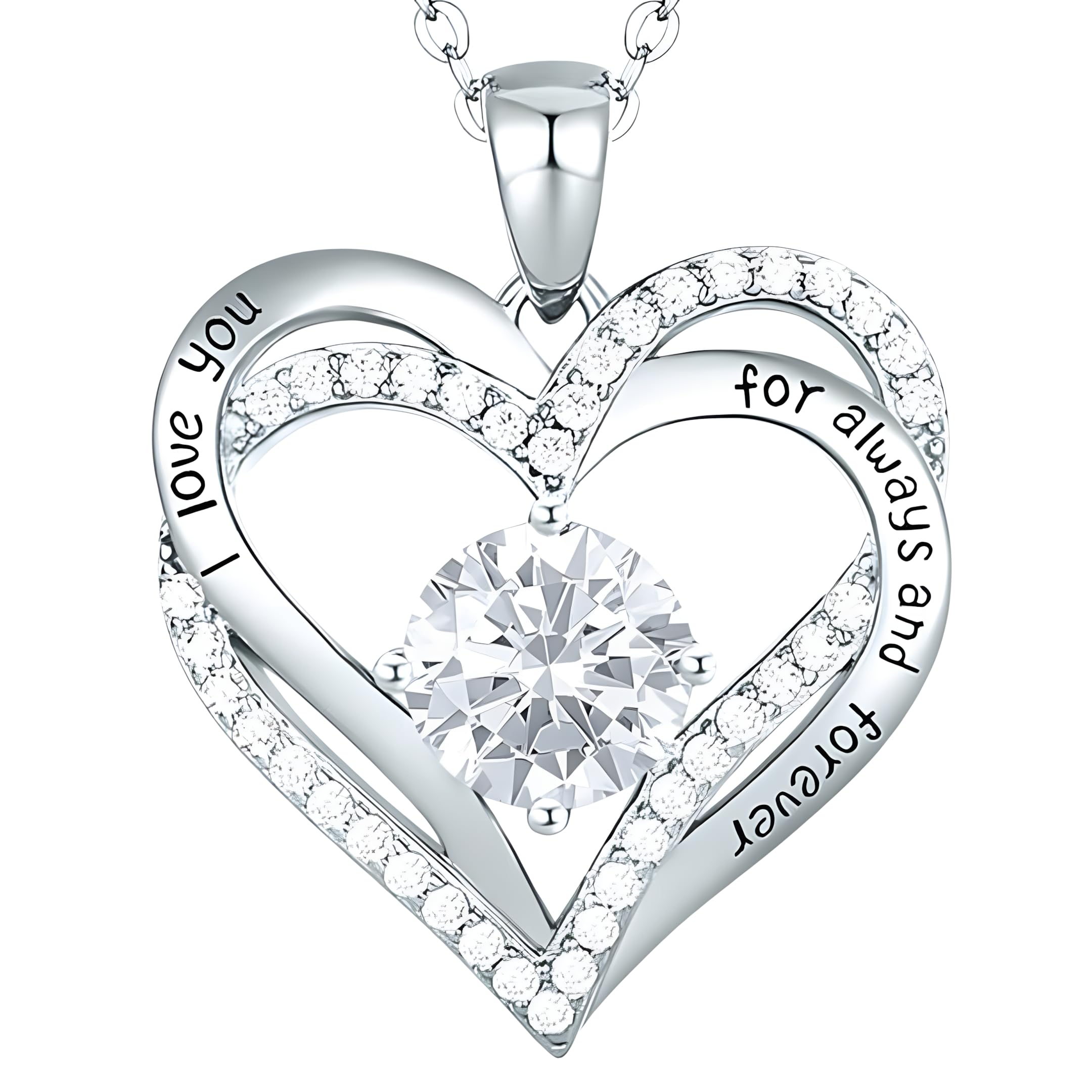 Collier cœur imbriqué I Love You For Always le message secret - 4