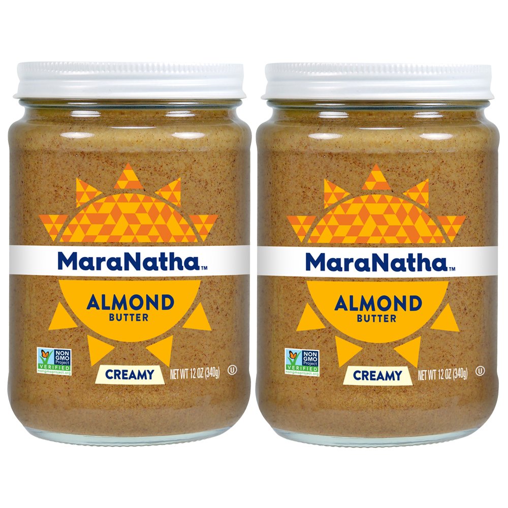 MaraNatha All Natural No-Stir Creamy Almond Butter, 12 Ounce (2 Pack) (Packaging May Vary)