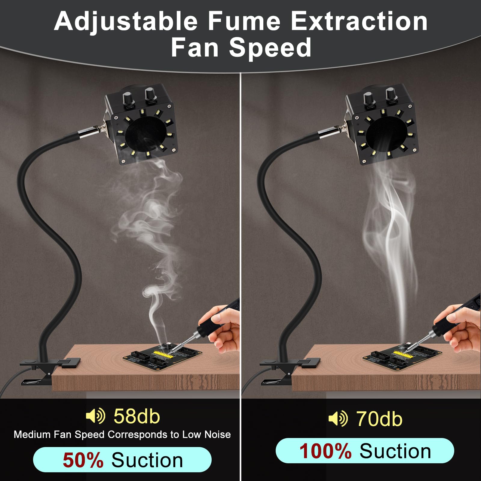 Treedix Solder Fume Extractor - LED & Filter -3