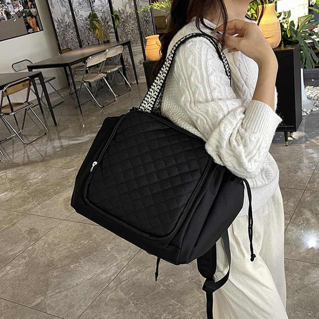 Travel Duffel Bag Weekender Bags for Women, Expandable Tote Handbag Diaper Bag Backpack Shoulder Bag for Car Work Daily