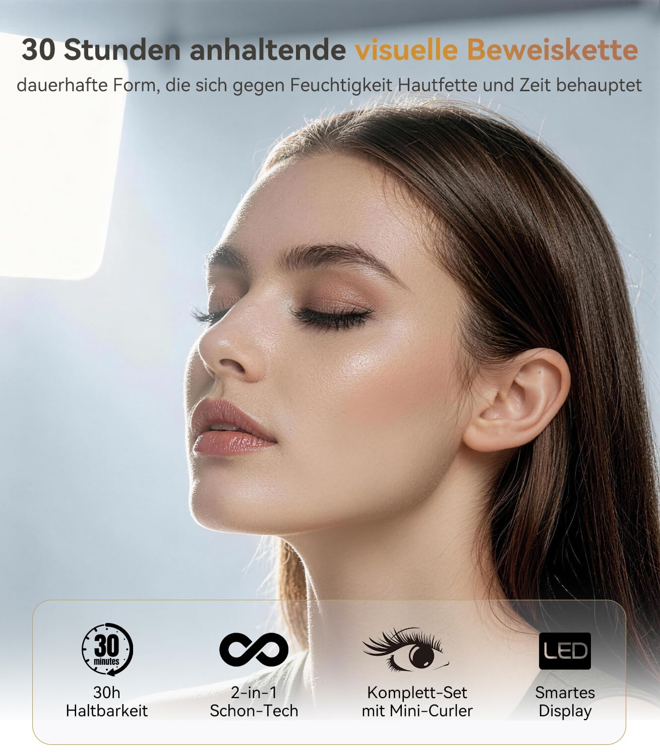 2-IN-1 Wimpernzange Beheizbar mit LCD Temperaturanzeige 60–90°C【30h Schwung Wie Frisch Gestylt】【Sofortiges Styling Ohne Hitzegefühl】Wimpern Curler für sicheres Styling zu Hause, im Büro und auf Reisen