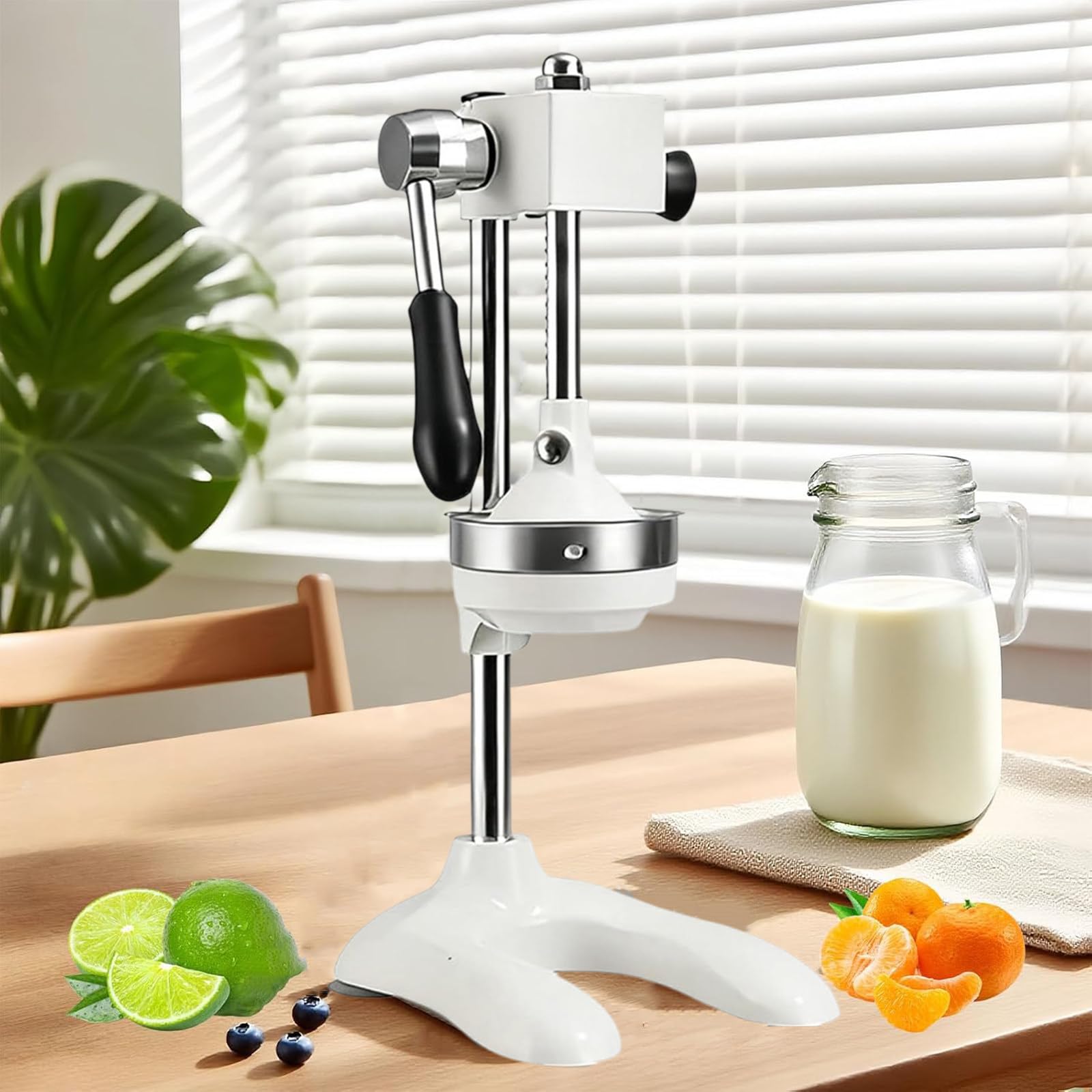 WIANQIAN Fruit Press Citrus Juicer, Hand Press Citrus Juicer Extractor, Professional Manual Lemon Squeezer, Easy To Use, No Peeling, Nutrient Retaining, For Commercial Home Restaurant Use White
