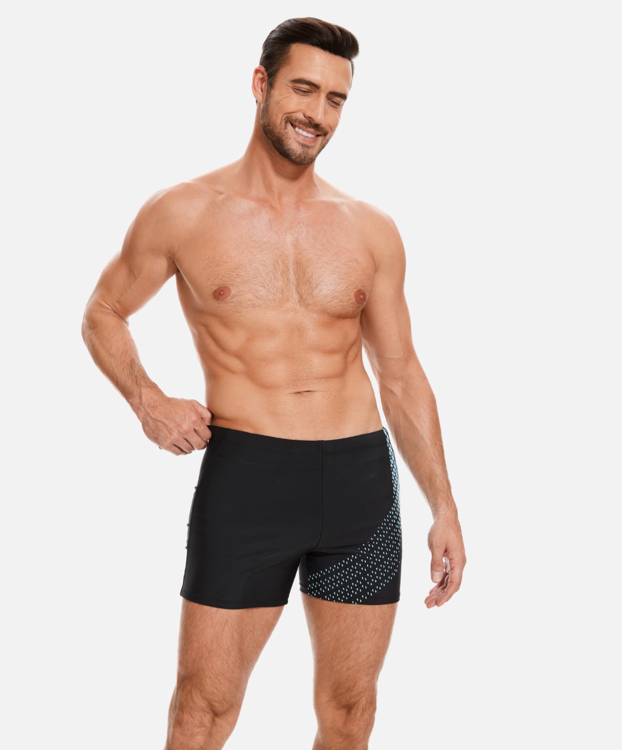 AMZSPORT Bañador de Hombre Secado Rápido Bañadores Boxer con Cordón