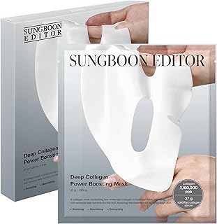 SUNGBOON EDITOR Deep Collagen Overnight Mask 37gx4ea | The real collagen 2,160,000ppb | Facial Hydrogel Masks with low mol...