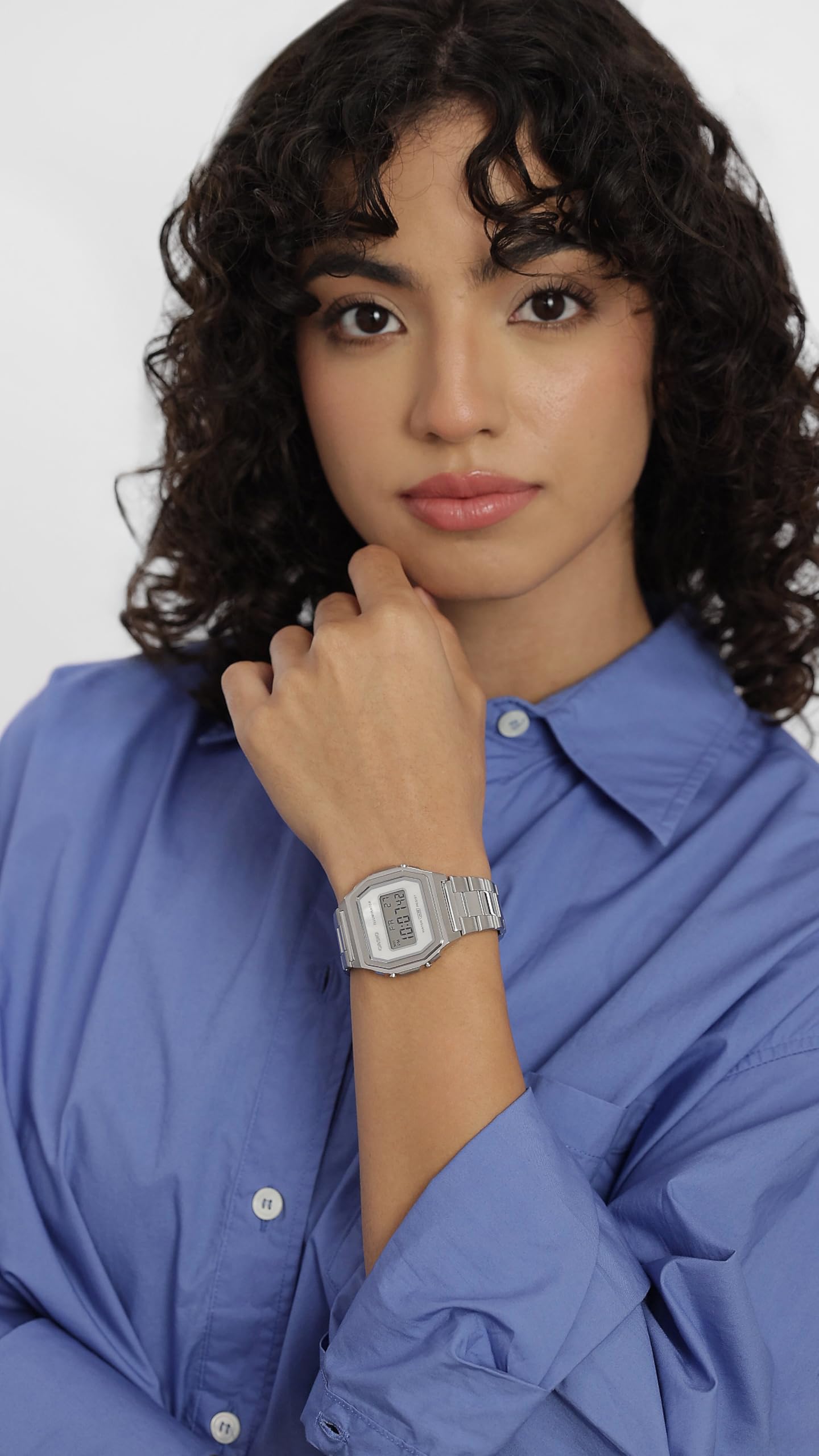 Casio Collection - Reloj Digital para Mujer con Correa de Acero Inoxidable