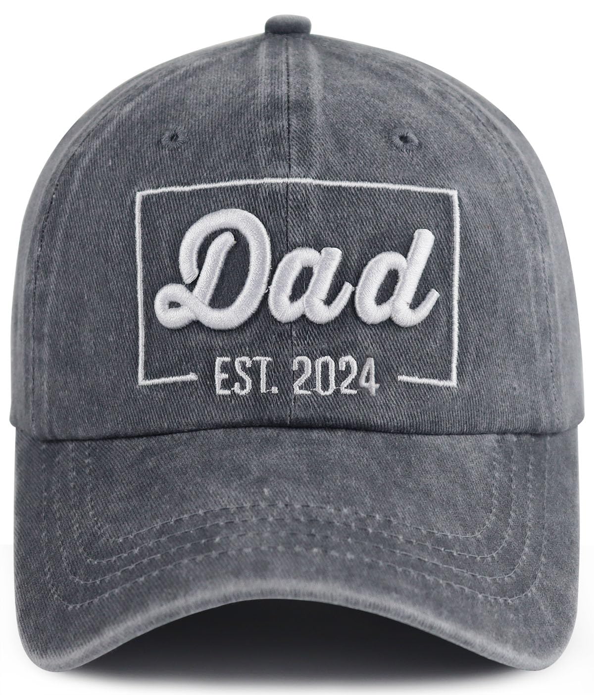 SHANVANKE Funny Dad Est 2024 Hat for Men, Adjustable Cotton 3D Embroidered Daddy Baseball Cap