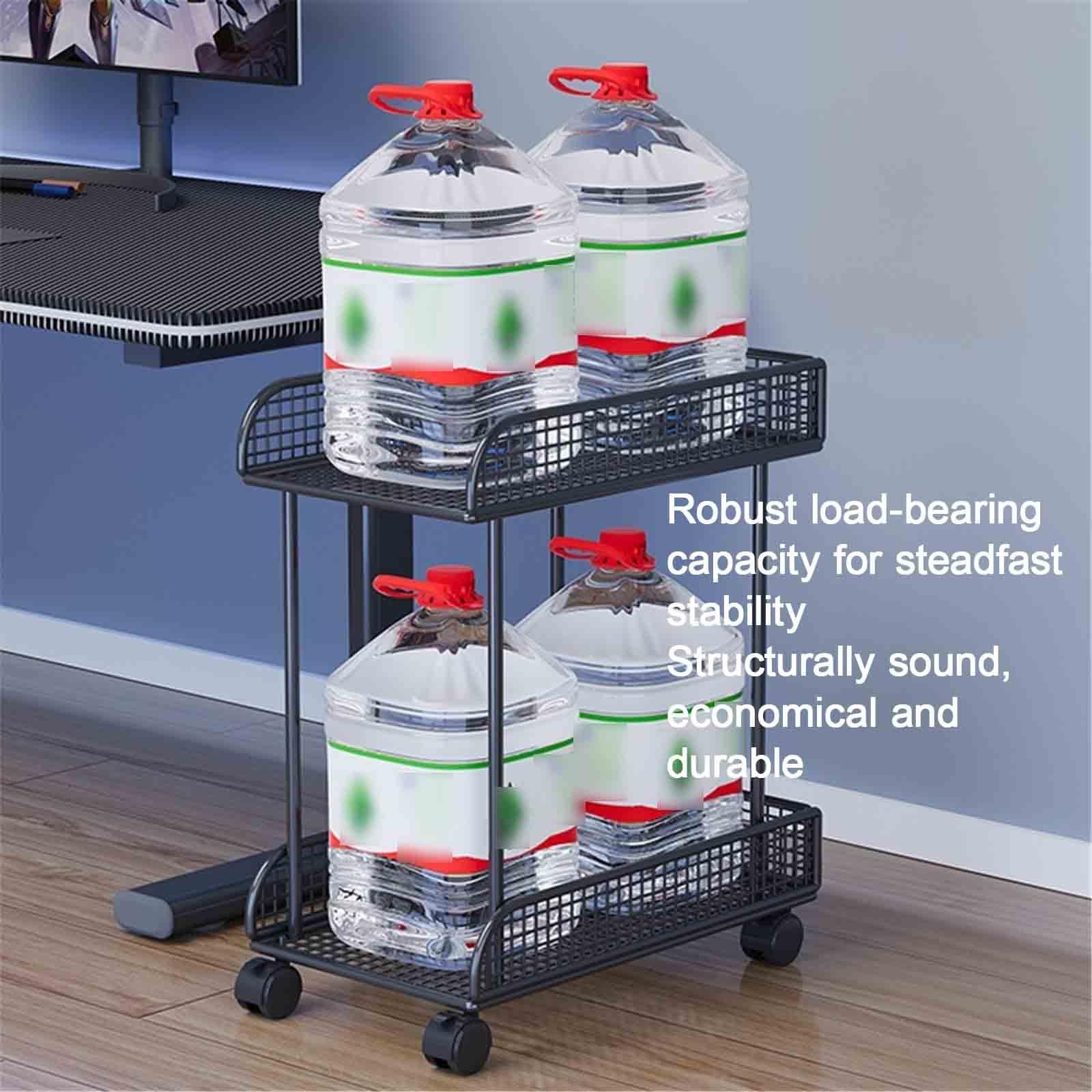 Movible Soporte Pc Bajo Mesa Almacenamiento Portátil Impresora Soporte para Pc con Ruedas Rotación De 360° Carro para Pc para Cibercafés(25 * 45 * 55cm,White - Large Net)