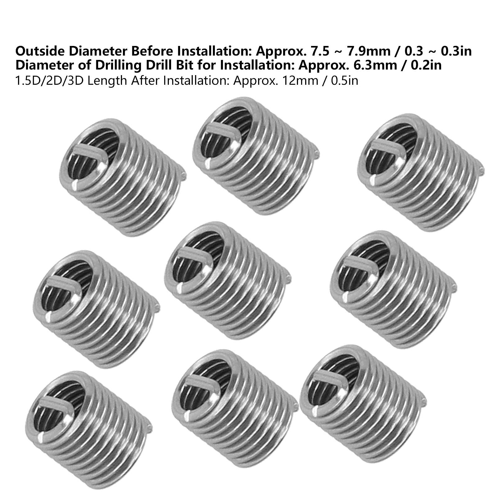 50 Stks Draad Versterken Inserts Man Vrouw Vermindering Moer Reparatie Rvs Draad Fastener M10x1x2D voor Automotive, Meubels, Decoratie
