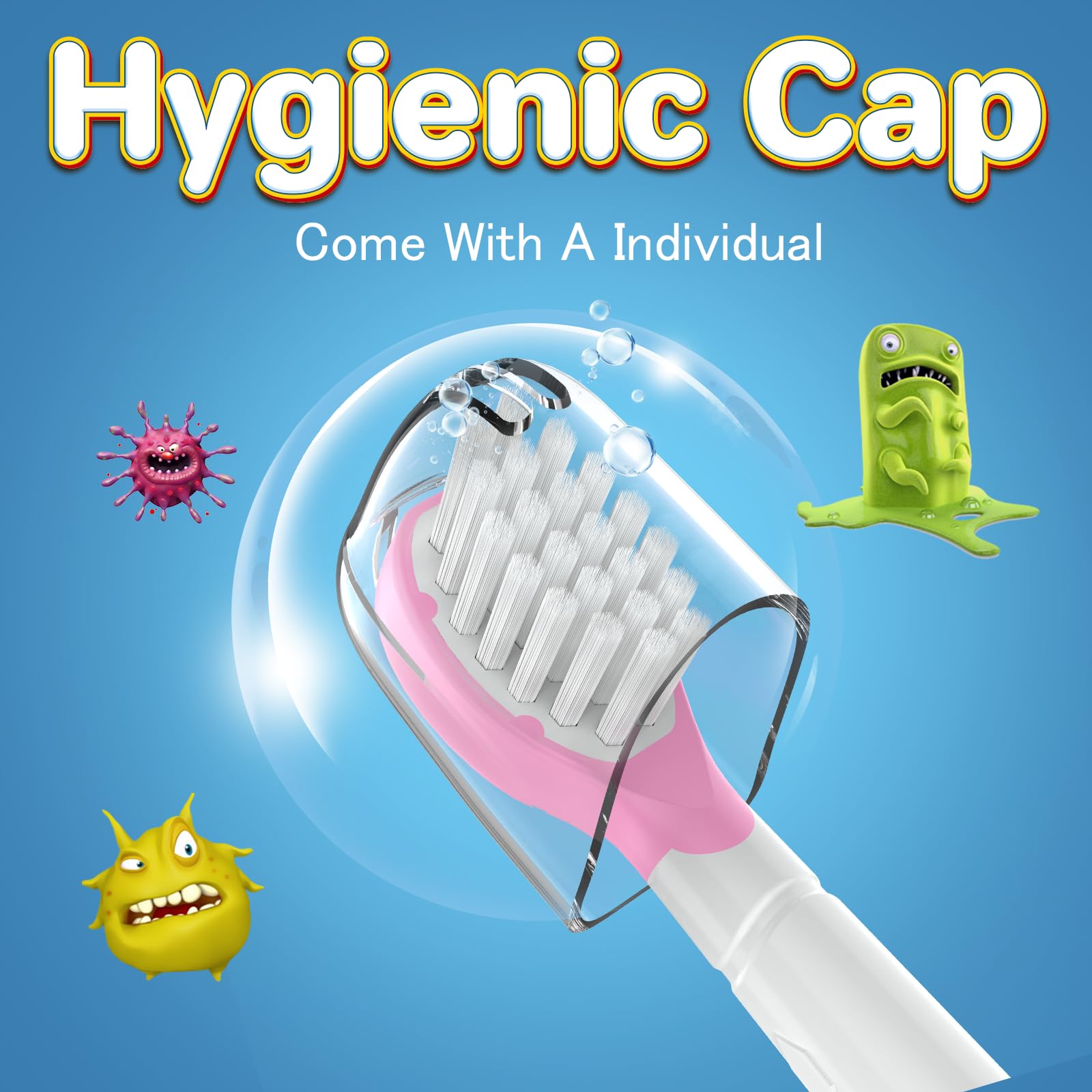 Kids zapasowe szczoteczki kompatybilne z Philips Sonicare mini szczoteczki do zębów dla dzieci, od 3-5 lat, różowe/zielone, 4 sztuki