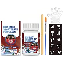 Etching paste for glass glass etching paste stencil Christmas set glass etching paste create a matte texture for DIY creations milk glass doors and windows works of art 100 g