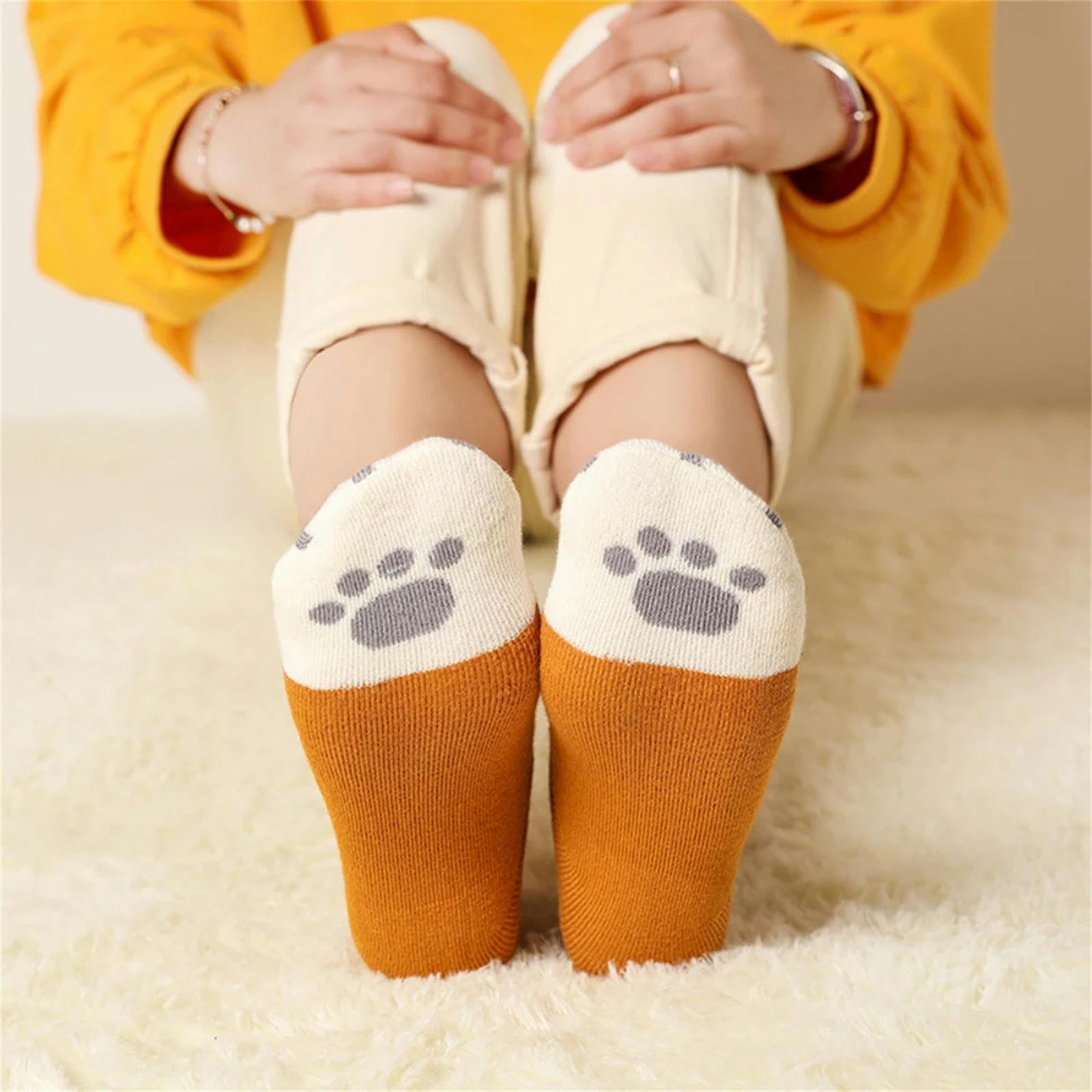 MdybF Calzini 10 Paie Calzini Donna Cotone Autunno Inverno Caldo Calzini Lunghi della Ragazza Terry-Loop Hosiery
