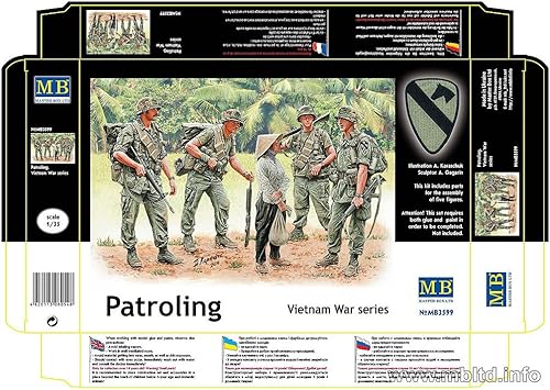 Master Box US Soldiers Patrullando Vietnam (4 y mujer) - Kits de construcción de modelos de figuras (escala 1:35)