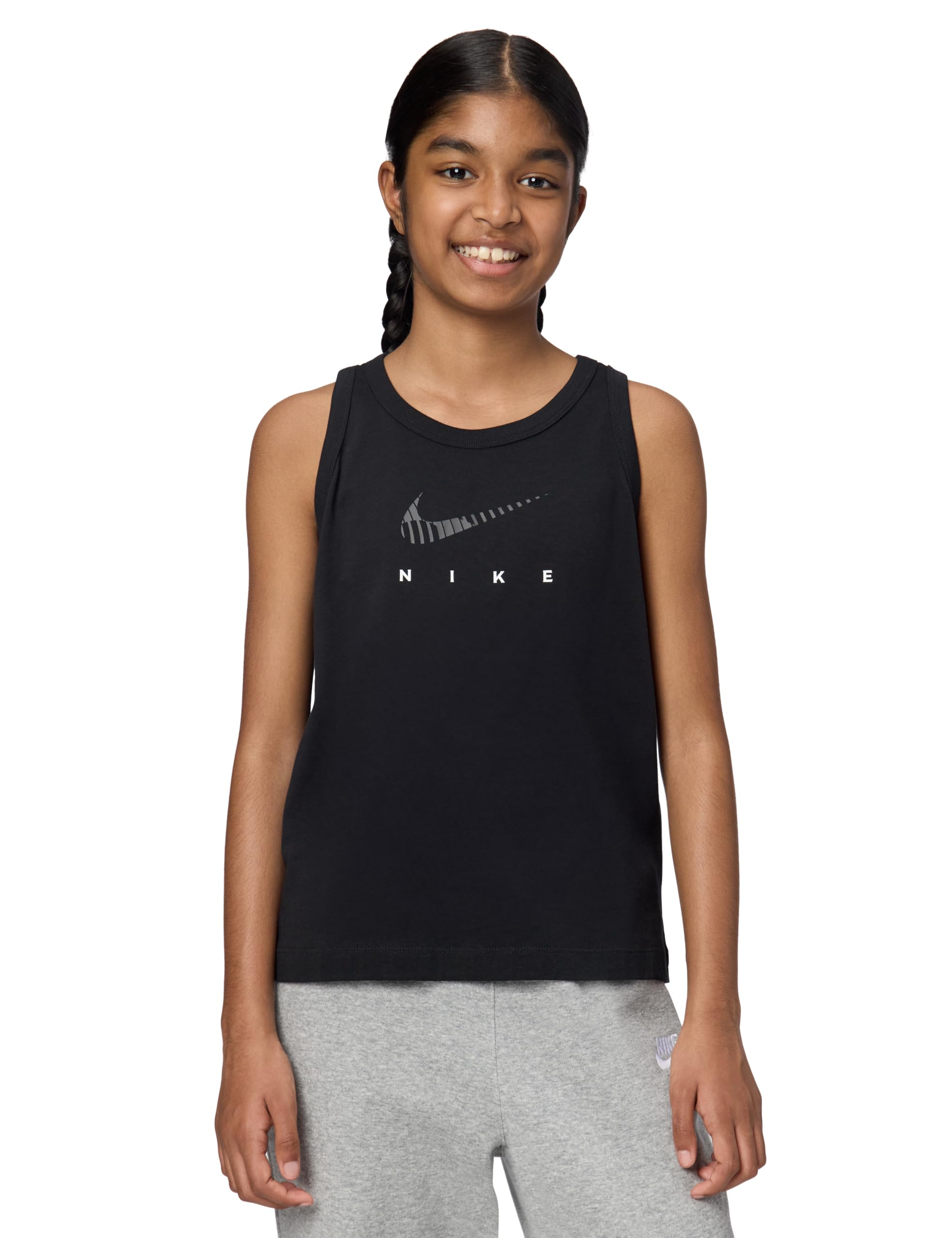 Nike Kids' (Girls') Sportswear Tank Top, Black, Large