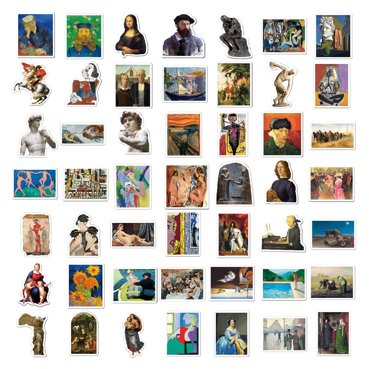 100 Pcs Van Gogh Oil Painting Stickers Decorations Sticker Pack for Laptop Skateboard Luggage Guitar DIY Decal for Teens Adults - Image 4