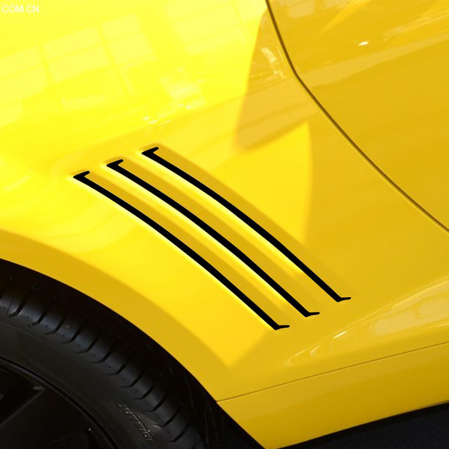 TOMALL 6pcs Car Side Vent Insert Stripe Vinyl Stickers Compatible with Chevrolet Camaro 2010-2015 SS RS LS Thin Inlay Side Vent Gill Decals for Car (Glossy Black)
