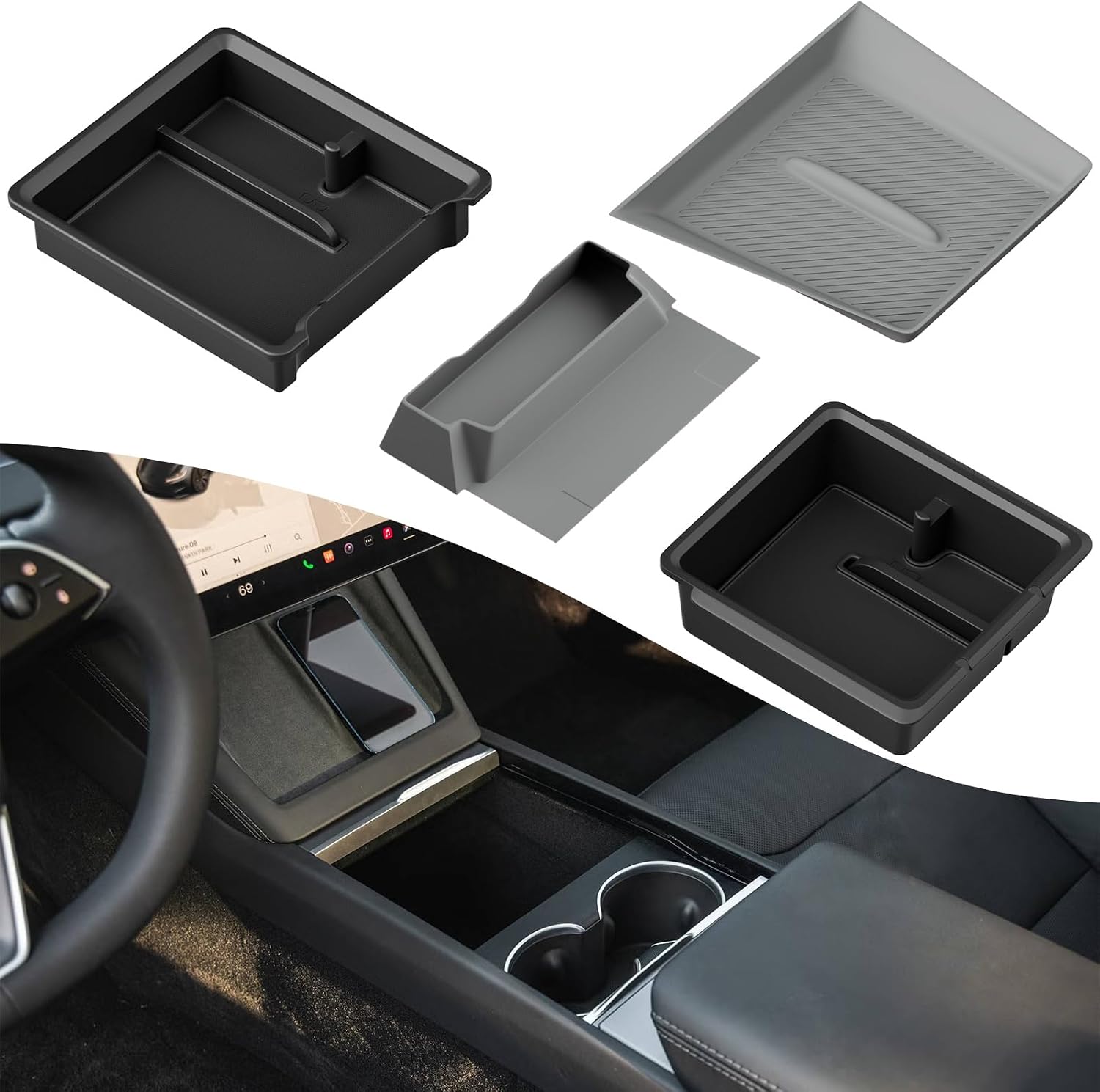 Tesla Model 3 Highland Model Y Juniper 4-Piece Center Console Organizer Set