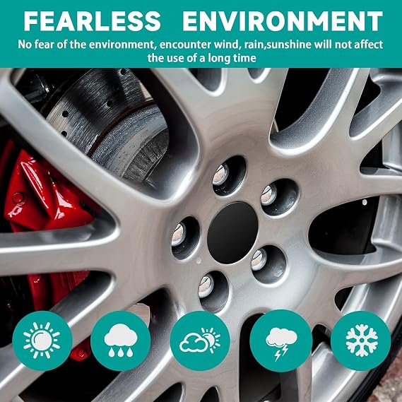 4Pcs Hub Centre Caps,60mm Wheel Centre Caps,Universal ABS Car Tyre Wheel Hub Cover,Waterproof Wear-Resistant Car Hub Centre Sticker Compatible with VW and Audi Alloy Wheel (Black)
