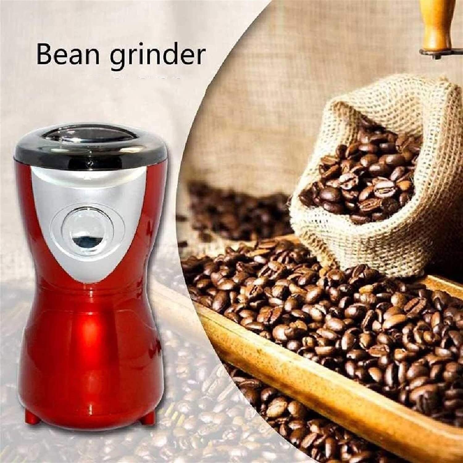 Electric Coffee Grinder, Spice Grinder with Stainless Steel Blade, One-Touch Control, 200W, for Beans, Seeds, Spices, and More