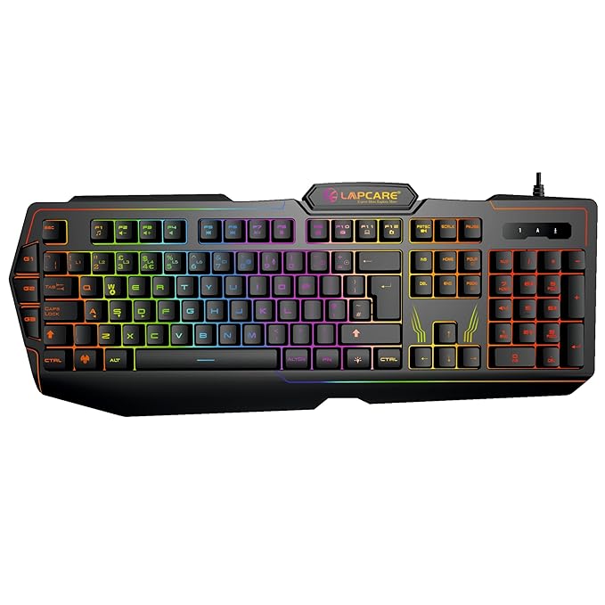 Buy LAPCARE Champ (LGK-102) Multi Key Anti ghosting RGB Gaming Keyboard, Rubber dome key Switches, Spillproof, 2 USB Passthrough,3 Programmable G buttons RGB LED Backlit, |1 Year Warranty at Rs. 1449