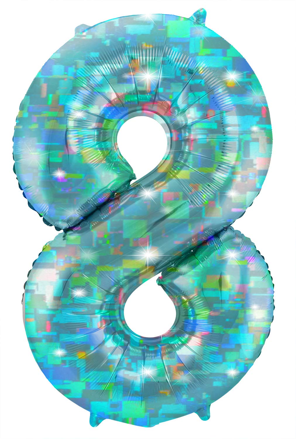 Folat - Foil Balloon Number 8 Galactic Aqua - 101 cm