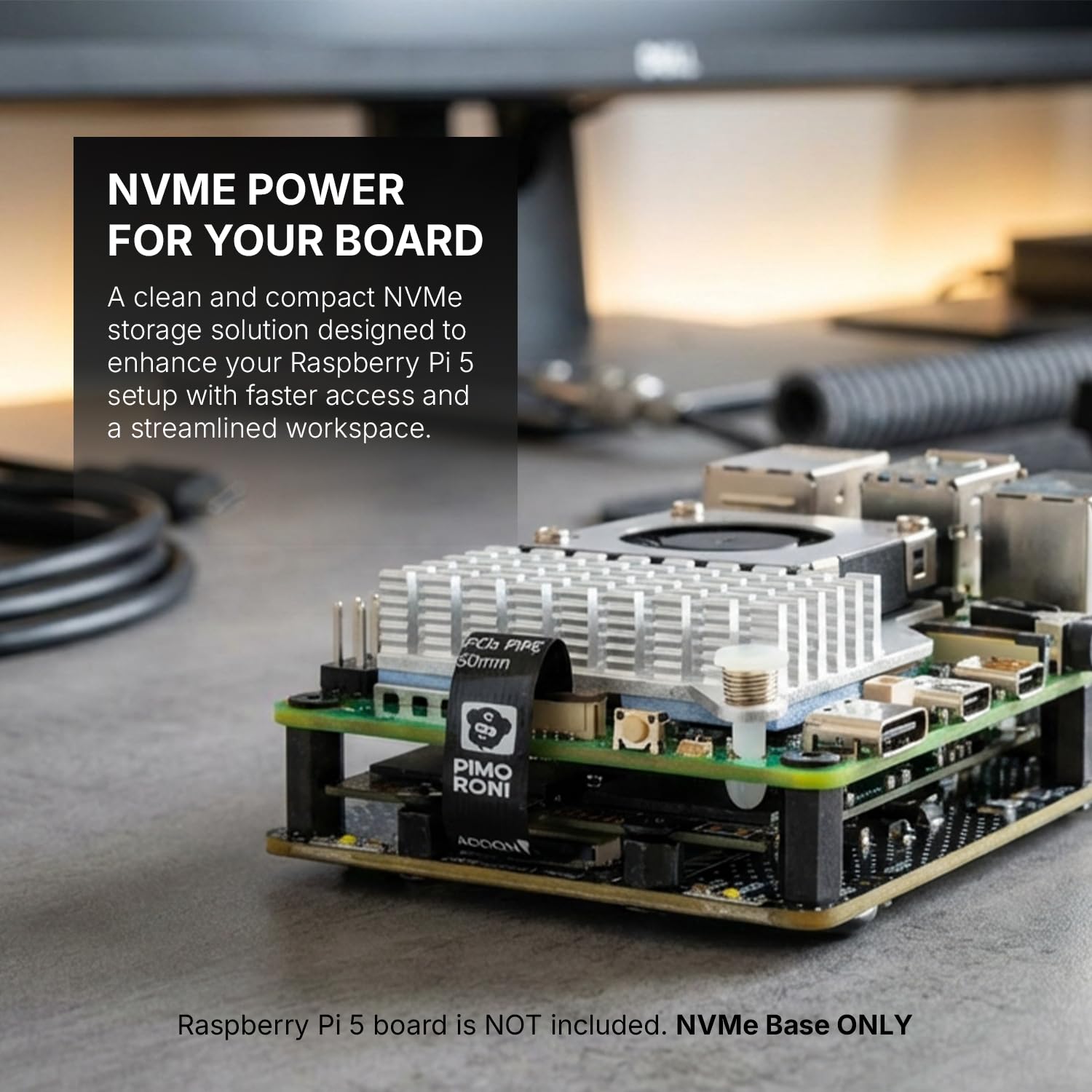 Base NVMe per Raspberry Pi 5 M.2 HAT PCIe scheda di estensione (M.2 2230 a 2280 supportata) PIM699