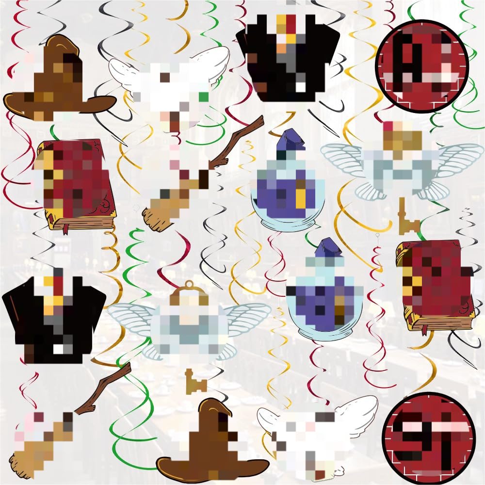 Photo 1 of Magical Wizard Party Decorations Wizard School Streamers Hanging Swirl Ceiling Decorations for Magical Theme Birthday Party Supplies