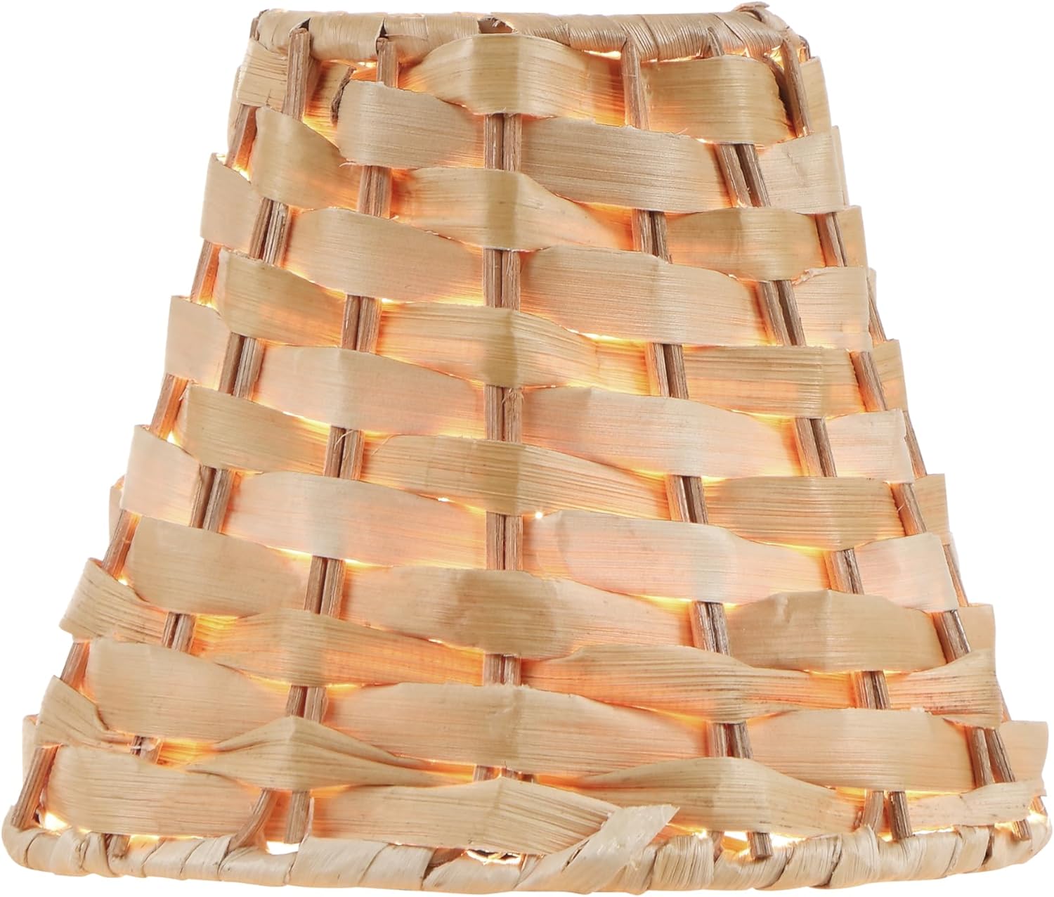 Aspen Creative 51001 Empire Clip On Chandelier Natural Banana Leaf Lamp Shade, 3" Top x 6" Bottom x 4-3/4" Slant Height