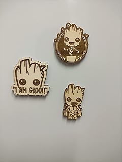 Groot's Wooden Fridge Magnet, Wooden I am Groot, Super Neodymium Magnet, Kitchen Decor, Personalized Gift (1 (dancing Groot))