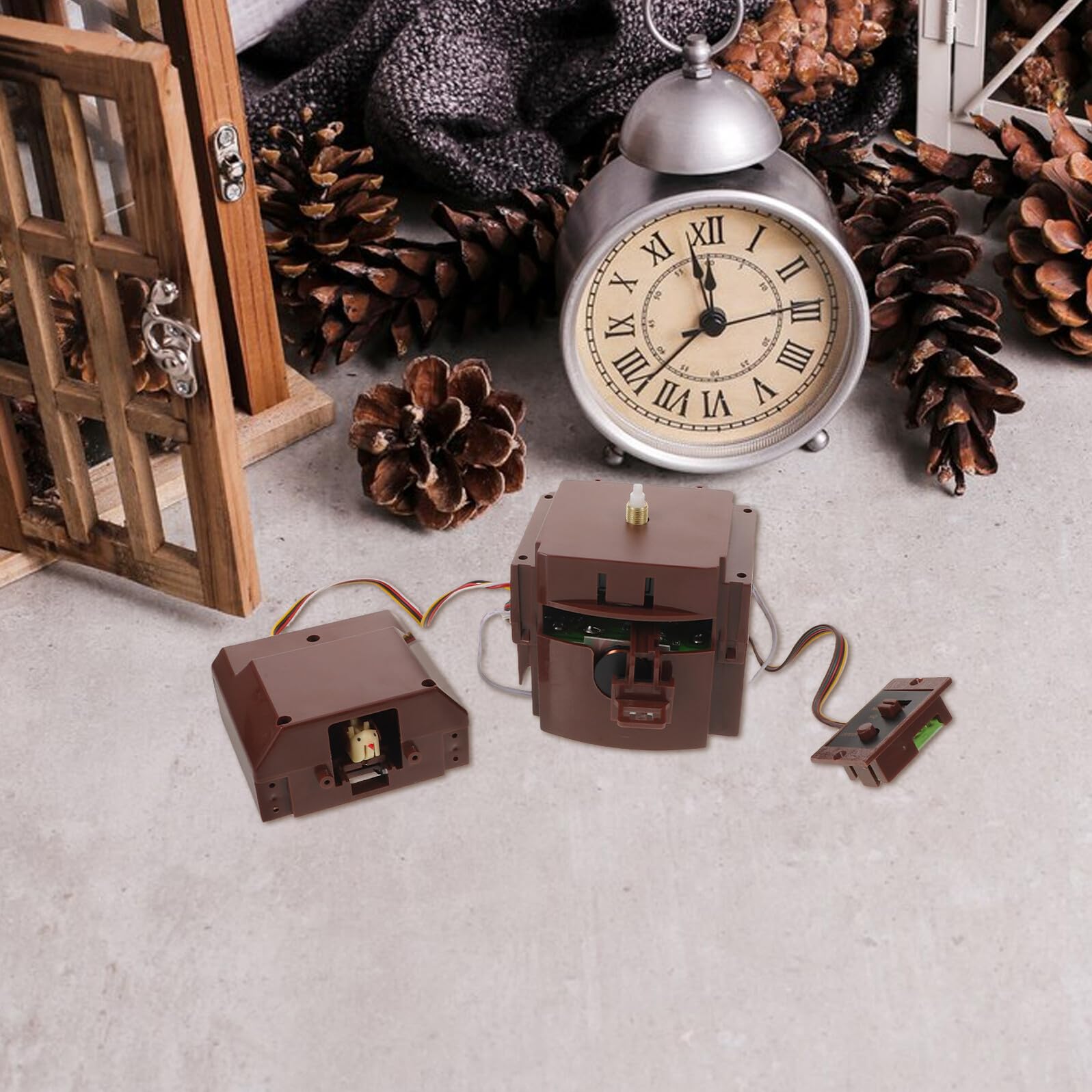Ciieeo Mécanisme D’Horloge à Coucou à Quartz Contrôle Lumineux et Sonore Pièce Détachée pour Horloge Murale Ancienne Fonction Musique et Sonnerie Intégrée Remplacement Précis et