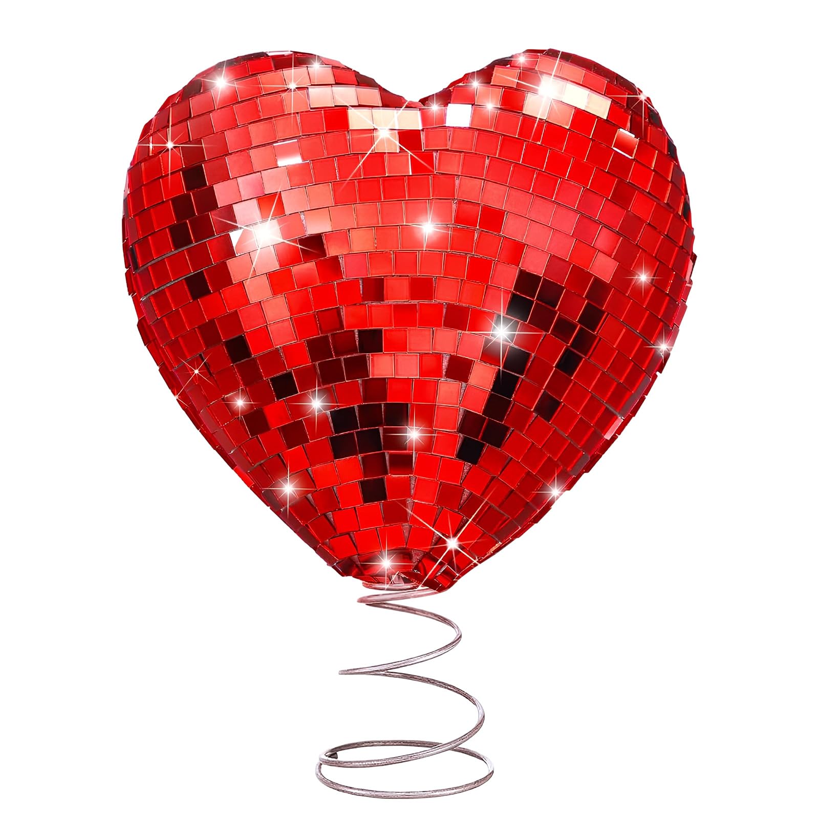 LUCKGONI Valentines Heart Tree Toppers With Spring Base For Christmas Decoration Festival Home Party Decoration