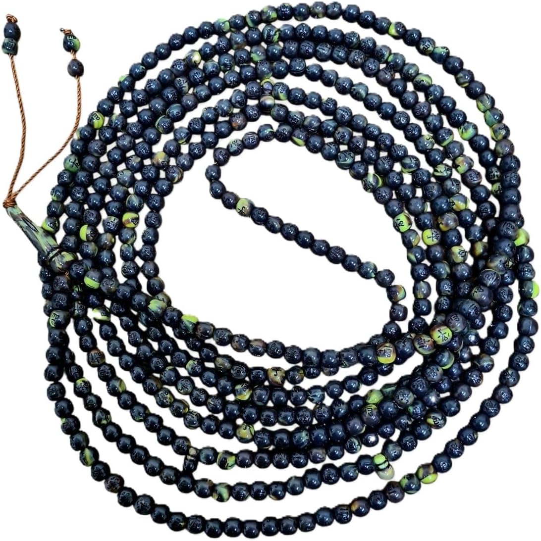 500 Beads Stone Tasbeeh – Premium Islamic Prayer Beads Misbaha for Dhikr – Durable Gemstone Rosary with Tassel – Muslim Spiritual Gift (Black)