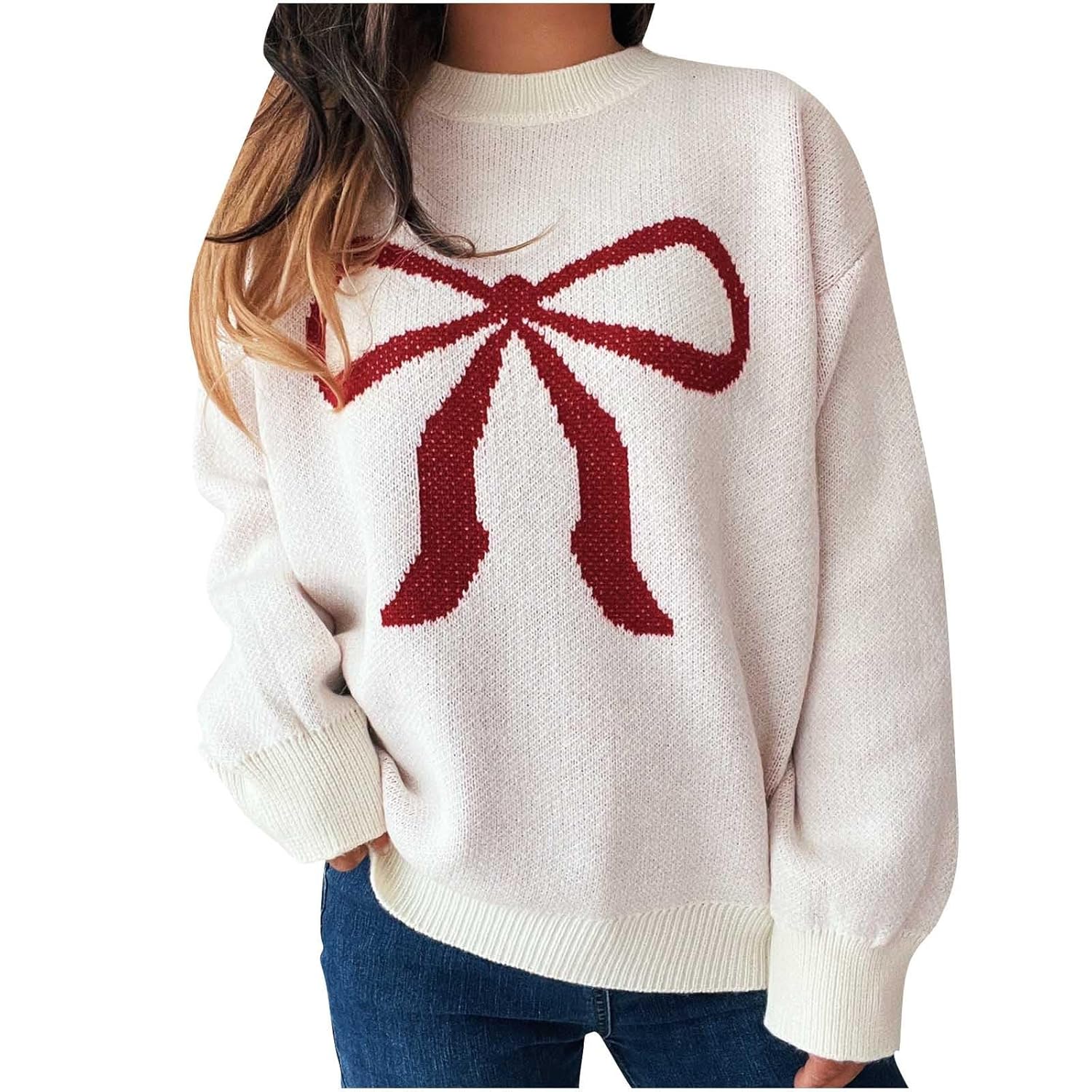 Sweaters for Women Trendy Cute Crewneck Long Sleeve Shirts Lightweight Knit Pullover Dressy Casual Tops