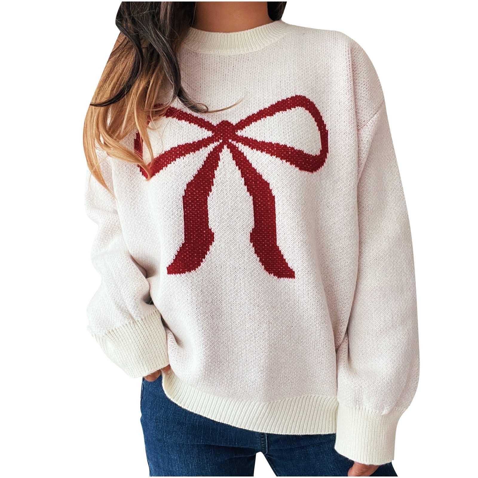 Sweaters for Women Trendy Cute Crewneck Long Sleeve Shirts Lightweight Knit Pullover Dressy Casual Tops
