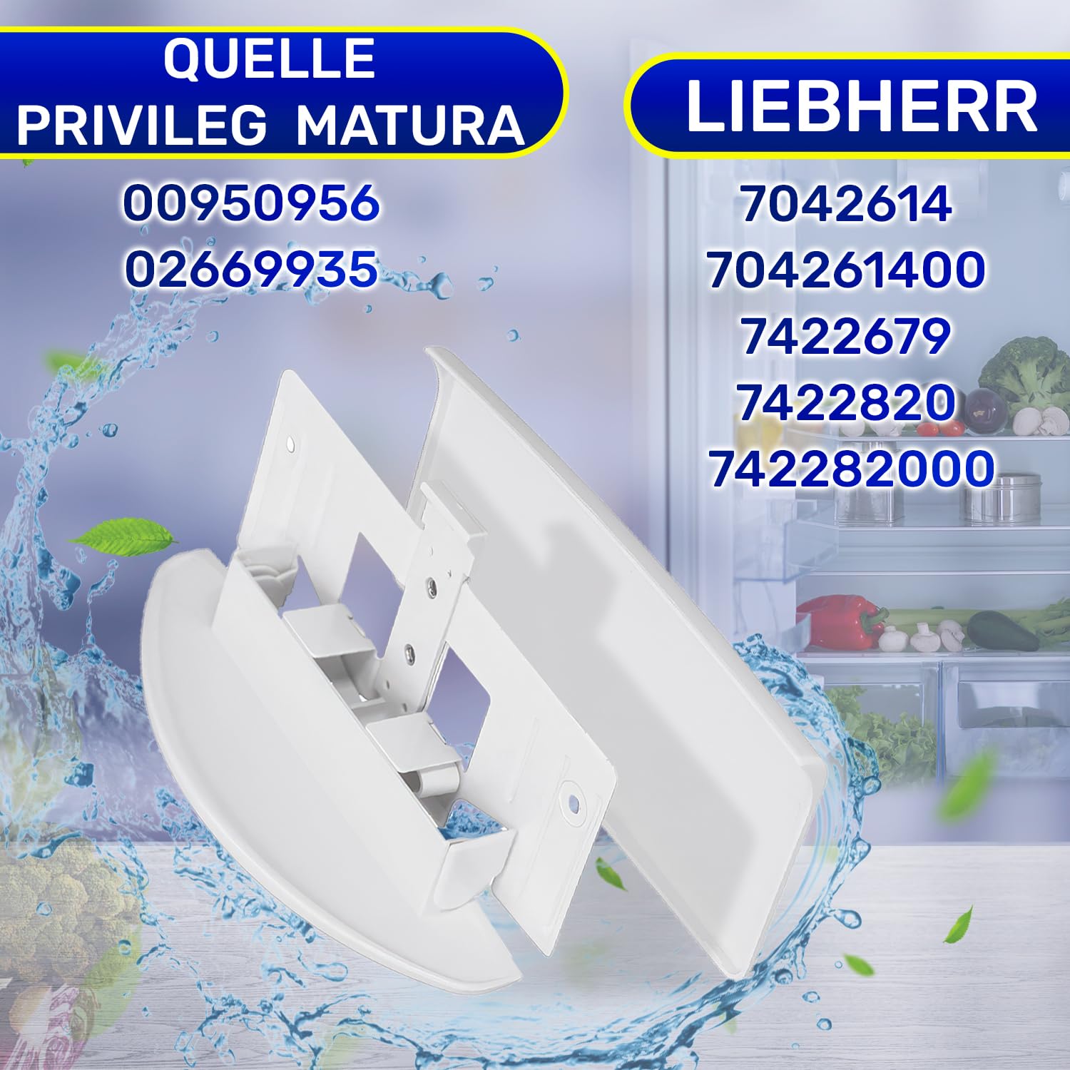 MONTERAL Maniglia Frigorifero Combinati e Congelatore Verticale 182 x 90 x 70 mm con Codice Originale 7042614 704261400 7422679 7422820 742282000 per Liebherr - Garanzia di 10 Anni
