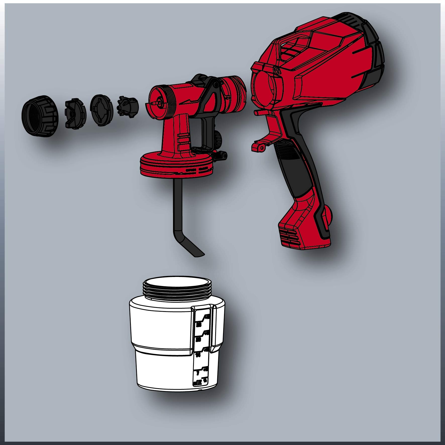 Einhell pistola a spruzzo compatta per vernici TC SY 500 P, da 500 W, 1000 ml, colore rosso